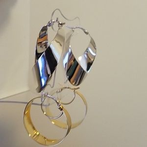 Macy's Hoop and Teardrop Hoop Earrings Set